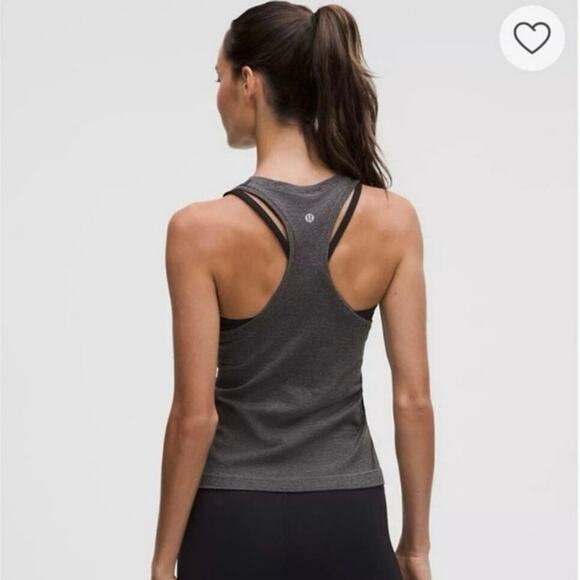 Lululemon Swiftly Tech Racerback Tank 2.0 Gray Knit Top Size 4 EUC - Picture 2 of 6